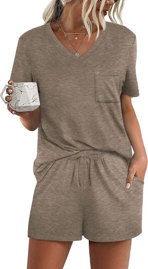 Rubzoof Women’s Short Sleeve Pajama Set