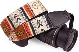 Wolven Pattern Canvas Camera Neck Shoulder
